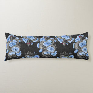 Snakes and blue roses body cushion