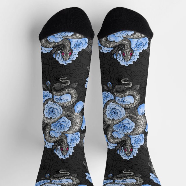 Snakes and blue roses socks (Top)