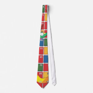 Snakes and Ladders board game cartoon. Tie