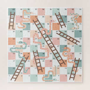 Snakes and ladders board game kids jigsaw puzzle