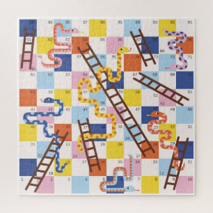 Snakes and ladders board game kids jigsaw puzzle