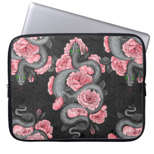 Snakes and peach roses laptop sleeve