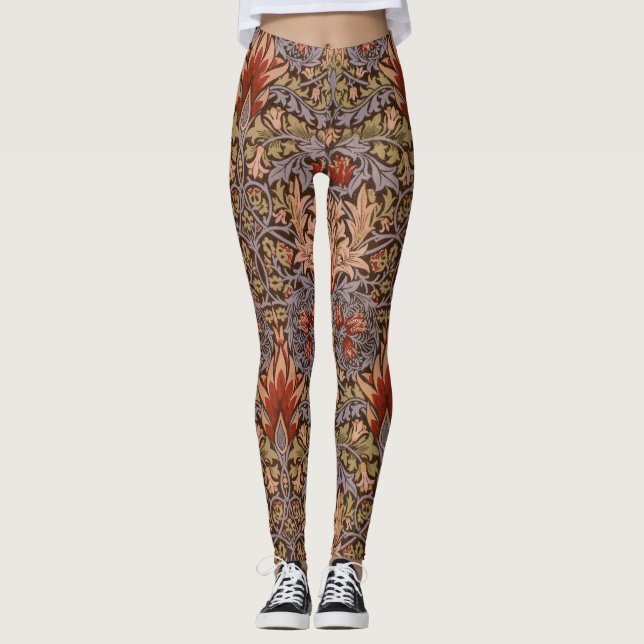 Snakes Head William Morris pattern leggings (Front)