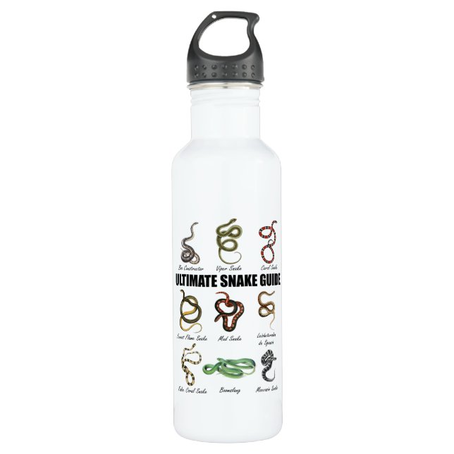 Snakes Kids Educational Serpent Zookeeper Reptile 710 Ml Water Bottle (Front)