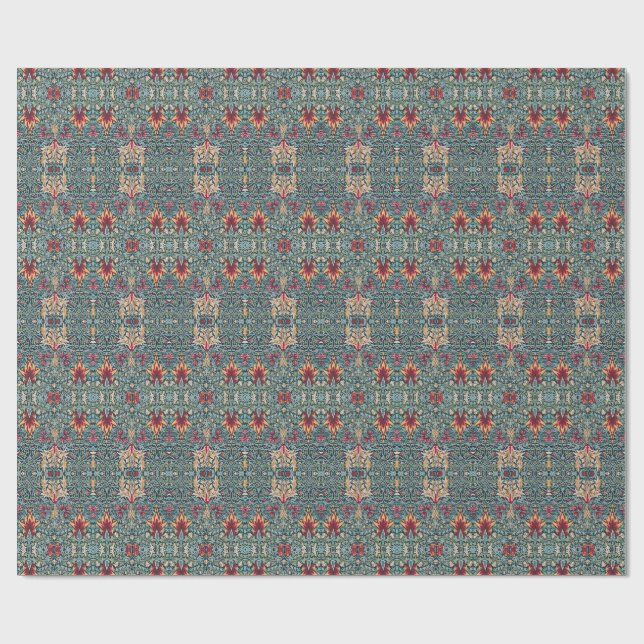 Snakeshead Deep Teal Heritage Wrapping Paper (Flat)