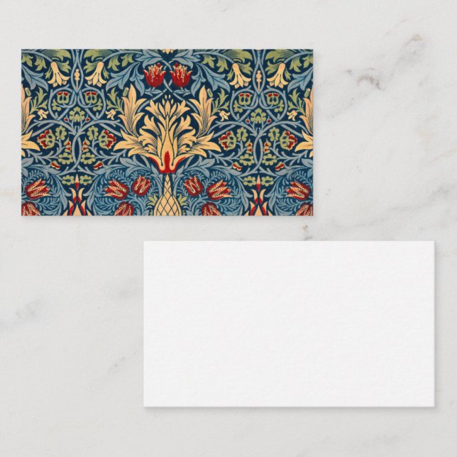 Snakeshead, Flower Wallpaper by William Morris Business Card (Front/Back)