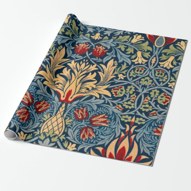 Snakeshead, Flower Wallpaper by William Morris Wrapping Paper (Unrolled)