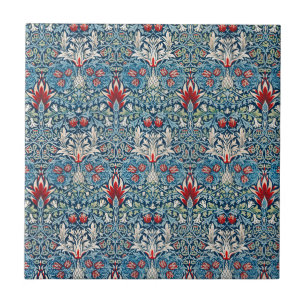 Snakeshead Fritillary Flower by William Morris Tile