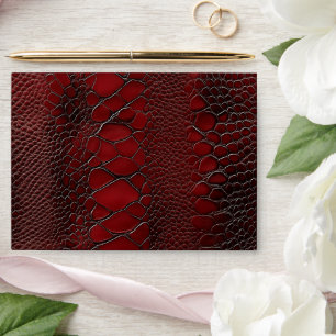 Snakeskin Leather Victorian Red Envelope