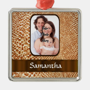 Snakeskin look custom photo metal tree decoration