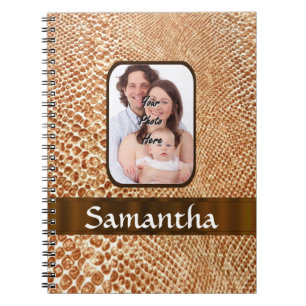 Snakeskin look custom photo spiral notebook