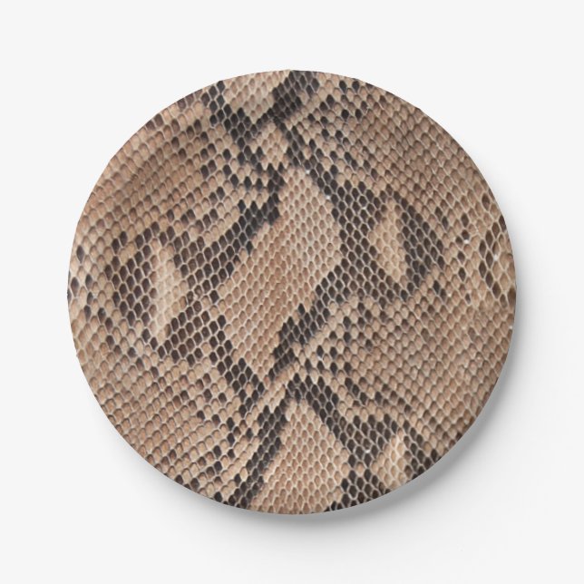 Snakeskin Pattern Cool Animal Print Paper Plate (Front)