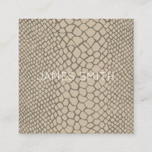Snakeskin Taupe Animal Print Designer Office Square Business Card