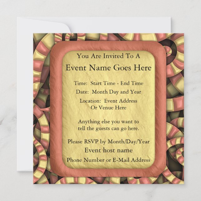 Snaky Spirals Invitation (Front)