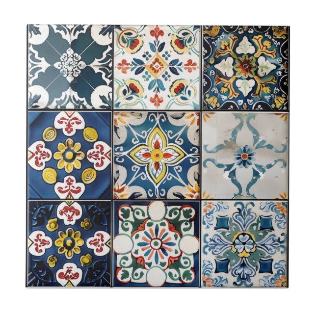 Snall Blue Italian Tile Pattern (Front)