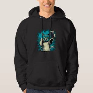 Snap a Smile Funny Cat Selfie Hoodie