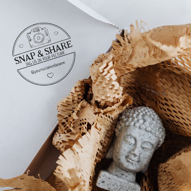 Snap and Share, Business Social Media Packaging  Rubber Stamp (Creator Uploaded)