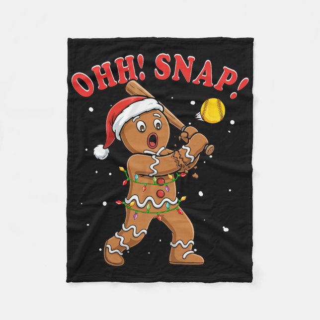 Snap Christmas Santa Gingerbread Playing Softll Pl Fleece Blanket (Front)