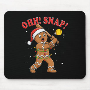 Snap Christmas Santa Gingerbread Playing Softll Pl Mouse Pad