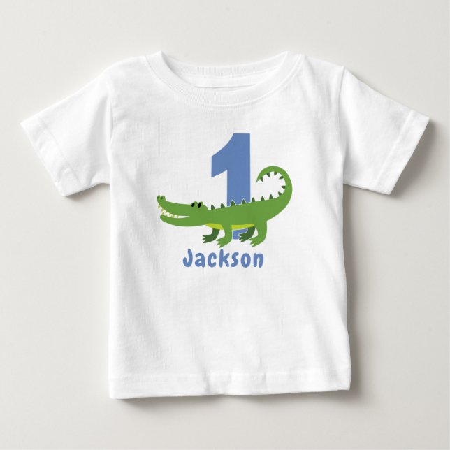 Snap I am one Alligator first Birthday Tshirt (Front)