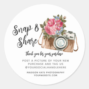 Snap & Share Camera Business Round Sticker
