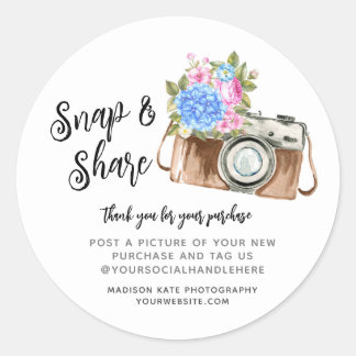Snap & Share Camera Business Round Sticker