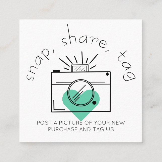 Snap Share Tag Heart Camera Social Media Business (Front)