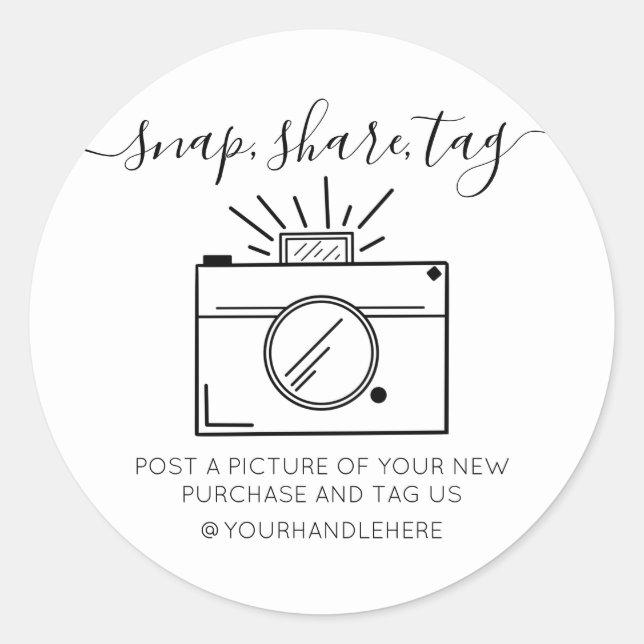 Snap Share Tag Simple Camera Social Media Business (Front)