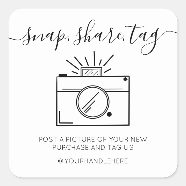 Snap Share Tag Simple Camera Social Media Business (Front)