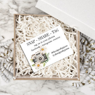 Snap Share Tag Small Business Order Insert Card