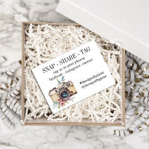 Snap Share Tag Small Business Order Insert Card