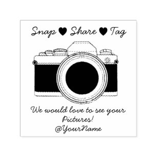 Snap share wedding self-inking stamp