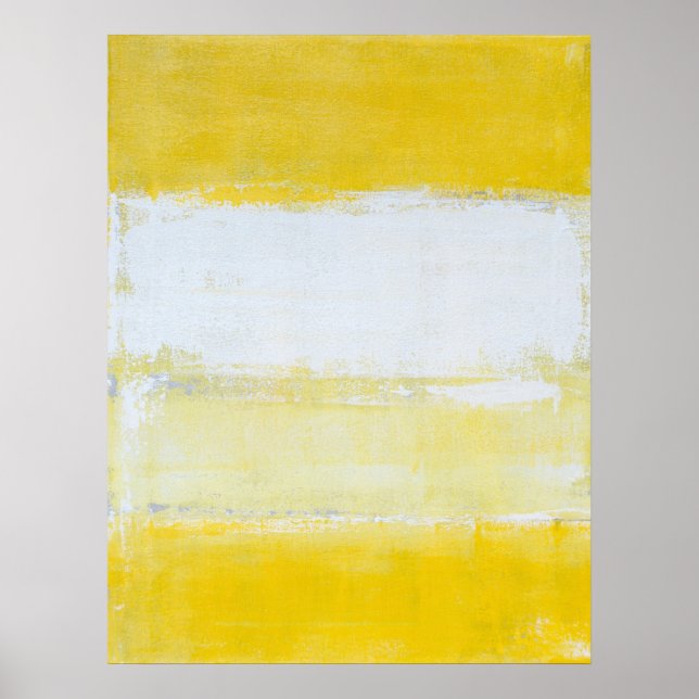 'Snap Shot' Gray and Yellow Abstract Art Poster (Front)