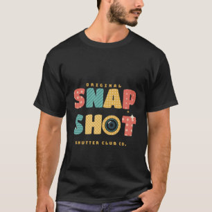 Snap Shot Retro Patterned Camera Letters T-Shirt