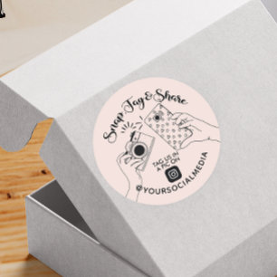 Snap, Tag, Share Instagram Social Media Classic Ro Round Sticker