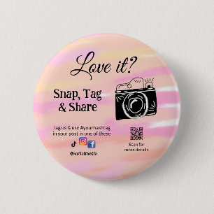 snap tag share media camera add socials love it. A 6 Cm Round Badge