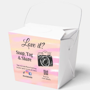 snap tag share media camera add socials love it. A Favour Box