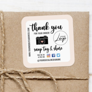 Snap Tag & Share Social Media Order Thank You