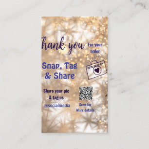 Snap tag share social media q r code glitter gold