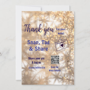 Snap tag share social media q r code glitter gold invitation