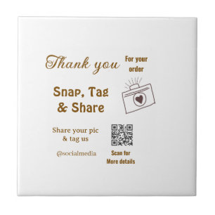 Snap tag share social media q r code glitter pink tile