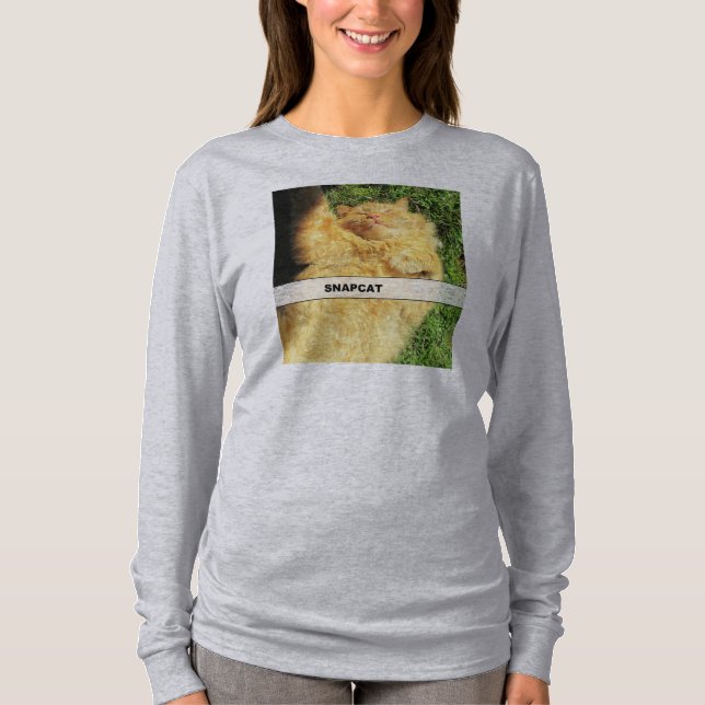 Snapcat Orange Kitty Selfy T-Shirt (Front)
