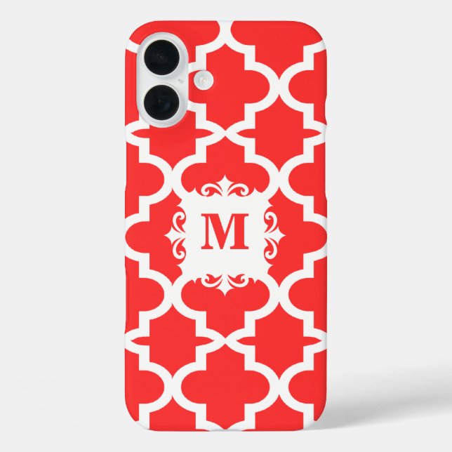 Snapdragon Coral Moroccan Tile Personalised iPhone Case-Mate iPhone Case (Back)