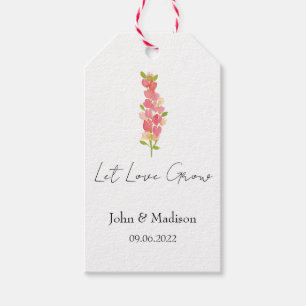 Snapdragon Let love grow wedding seed Gift Tags