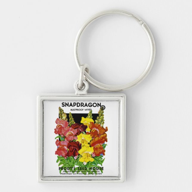 Snapdragon Vintage Seed Packet Key Ring (Front)
