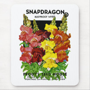 Snapdragon Vintage Seed Packet Mouse Pad