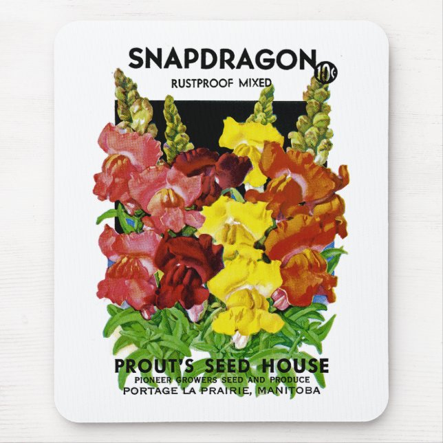 Snapdragon Vintage Seed Packet Mouse Pad (Front)