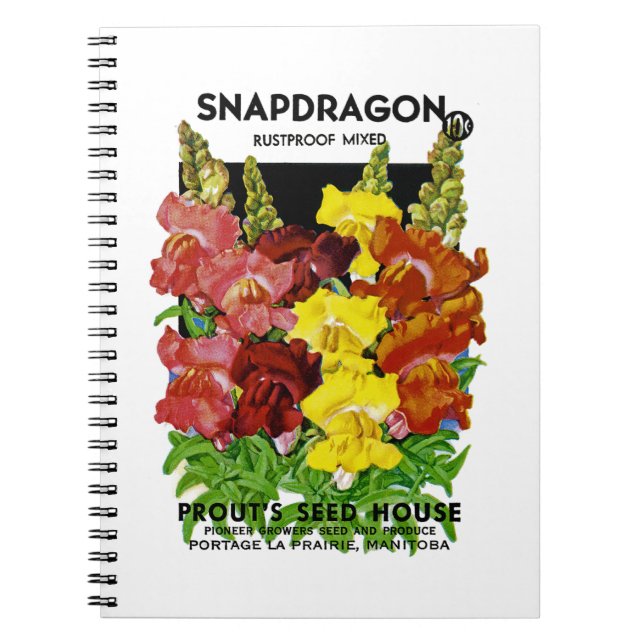 Snapdragon Vintage Seed Packet Notebook (Front)