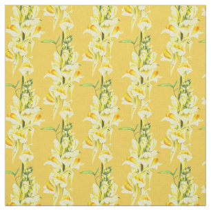 Snapdragon watercolor botanical art wildflower fabric