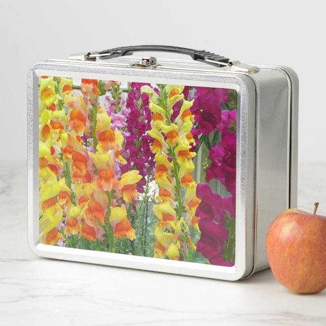 Snapdragons Colorful Floral Metal Lunch Box (In Situ)
